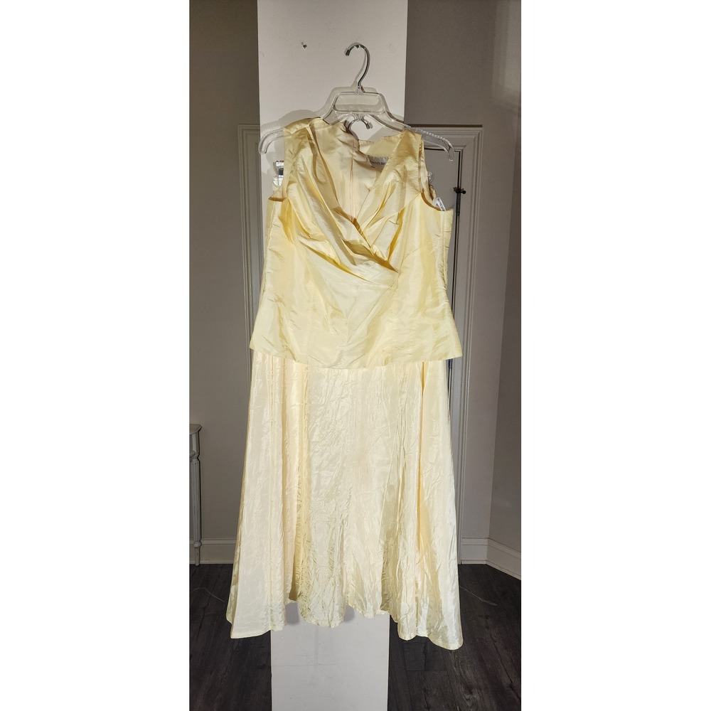 David's Bridal Michaelangelo Yellow 2 Piece Formal Skirt Set‎ Sleeveless Sz 16